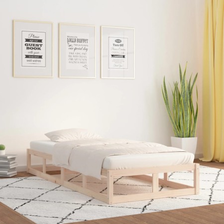 Estructura de cama de madera maciza 100x200 cm de vidaXL, Camas y somieres - Ref: Foro24-820786, Precio: 90,34 €, Descuento: %