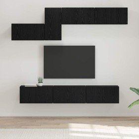 Conjunto de mueble de TV Roble Negro Madera de ingeniería en Muebles TV | Comprar online en Foru.es