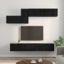 Conjunto de mueble de TV Roble Negro Madera de ingeniería en Muebles TV | Comprar online en Foru.es