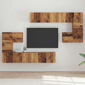 Unidades de TV 4 pcs Madera Vieja Madera contrachapada en Muebles TV | Comprar online en Foru.es