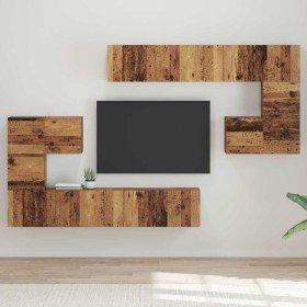 Unidades de TV 4 pcs Madera Vieja Madera contrachapada en Muebles TV | Comprar online en Foru.es