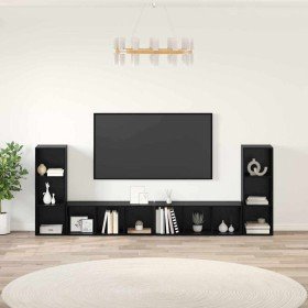 Conjunto de mueble de TV 4 pcs Roble Negro 37 x 35 x 107,5 cm en Muebles TV | Comprar online en Foru.es