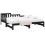 Sofá cama extraíble madera maciza de pino negro 2x(90x200) cm de vidaXL, Camas y somieres - Ref: Foro24-820745, Precio: 182,5...