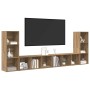 Conjunto de mueble de TV 4 pcs Roble artesanal en Muebles TV | Comprar online en Foru.es