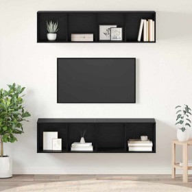 Conjunto de mueble de TV 2 pcs Roble Negro 37 x 37 x 142,5 cm en Muebles TV | Comprar online en Foru.es