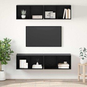 Conjunto de mueble de TV 4 pcs Roble Negro 37 x 37 x 72 cm en Muebles TV | Comprar online en Foru.es