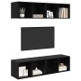 Conjunto de mueble de TV 4 pcs Roble Negro 37 x 37 x 72 cm en Muebles TV | Comprar online en Foru.es