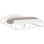 Estructura de cama de madera maciza blanco 150x200 cm de vidaXL, Camas y somieres - Ref: Foro24-820802, Precio: 124,87 €, Des...