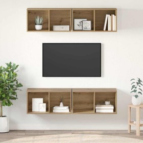 Conjunto de mueble de TV 4 pcs Roble artesanal 37 x 37 x 72 cm en Muebles TV | Comprar online en Foru.es