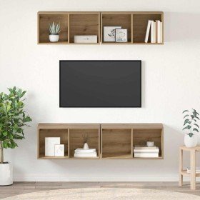 Conjunto de mueble de TV 4 pcs Roble artesanal 37 x 37 x 72 cm en Muebles TV | Comprar online en Foru.es