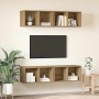 Conjunto de mueble de TV 4 pcs Roble artesanal 37 x 37 x 72 cm en Muebles TV | Comprar online en Foru.es