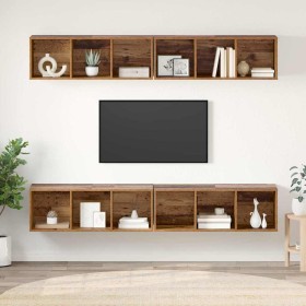 Conjunto de mueble de TV 4 pcs Madera Vieja 37 x 37 x 107,5 cm en Muebles TV | Comprar online en Foru.es