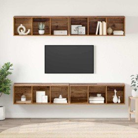Conjunto de mueble de TV 4 pcs Madera Vieja 37 x 37 x 107,5 cm en Muebles TV | Comprar online en Foru.es