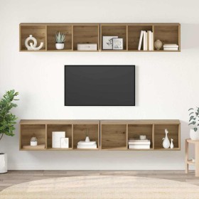 Conjunto de mueble de TV 4 pcs Roble artesanal en Muebles TV | Comprar online en Foru.es