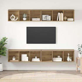 Conjunto de mueble de TV 4 pcs Roble artesanal en Muebles TV | Comprar online en Foru.es