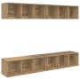 Conjunto de mueble de TV 4 pcs Roble artesanal en Muebles TV | Comprar online en Foru.es