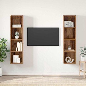 Conjunto de mueble de TV 2 pcs Marrón 37 x 37 x 142,5 cm en Muebles TV | Comprar online en Foru.es