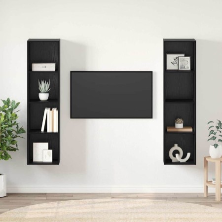 Conjunto de mueble de TV 2 pcs Negro 37 x 37 x 142,5 cm en Muebles TV | Comprar online en Foru.es