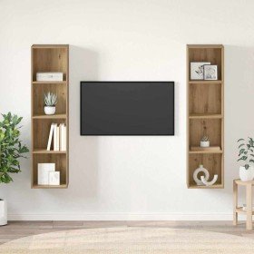 Conjunto de mueble de TV 2 pcs Marrón 37 x 37 x 142,5 cm en Muebles TV | Comprar online en Foru.es