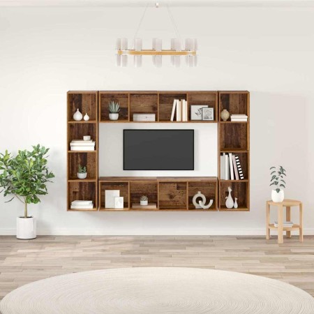 Conjunto de mueble de TV 4 pcs Marrón 37 x 37 x 142,5 cm en Muebles TV | Comprar online en Foru.es