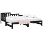 Sofá cama extraíble madera maciza de pino negro 2x(80x200) cm de vidaXL, Camas y somieres - Ref: Foro24-820740, Precio: 176,3...