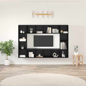 Conjunto de mueble de TV 4 pcs Negro 37 x 37 x 142,5 cm en Muebles TV | Comprar online en Foru.es