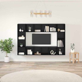 Conjunto de mueble de TV 4 pcs Negro 37 x 37 x 142,5 cm en Muebles TV | Comprar online en Foru.es