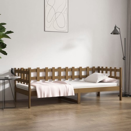 Sofá cama madera maciza de pino marrón miel 90x200 cm de vidaXL, Camas y somieres - Ref: Foro24-820759, Precio: 95,29 €, Desc...