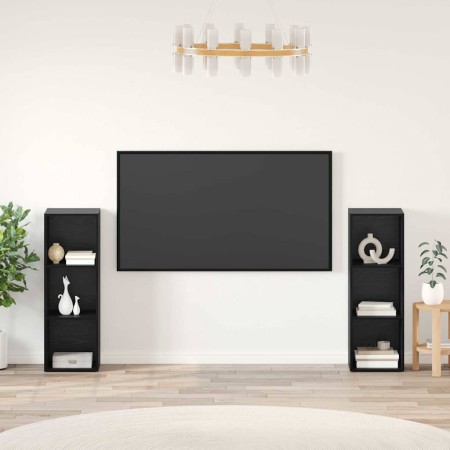 Conjunto de mueble de TV 2 pcs Roble Negro 107 x 35 x 37 cm en Muebles TV | Comprar online en Foru.es