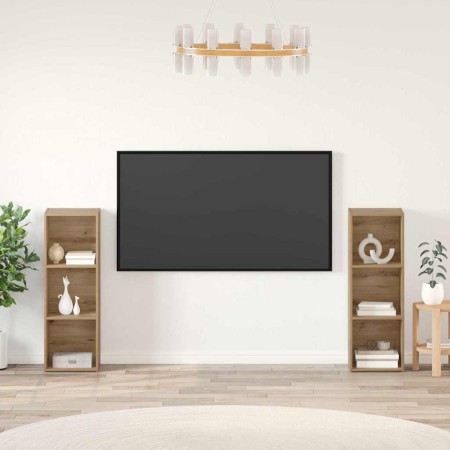 Conjunto de mueble de TV 2 pcs Roble artesanal 107 x 35 x 37 cm en Muebles TV | Comprar online en Foru.es