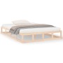 Estructura cama doble pequeña madera maciza 135x190 cm de vidaXL, Camas y somieres - Ref: Foro24-820836, Precio: 113,58 €, De...