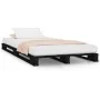 Cama de palets madera maciza pino negra pequeña 75x190 cm de vidaXL, Camas y somieres - Ref: Foro24-821421, Precio: 117,33 €,...