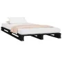 Cama de palets madera maciza pino negra pequeña 75x190 cm de vidaXL, Camas y somieres - Ref: Foro24-821421, Precio: 117,33 €,...