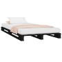 Cama de palets madera maciza pino negra pequeña 75x190 cm de vidaXL, Camas y somieres - Ref: Foro24-821421, Precio: 119,02 €,...