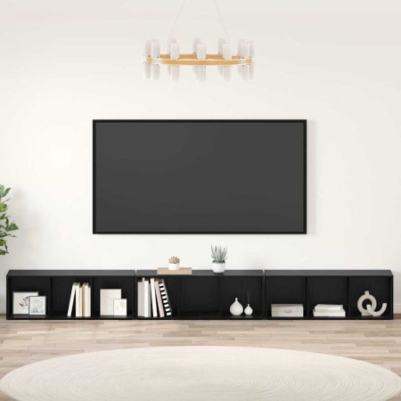 Conjunto de mueble de TV 3 pcs Roble Negro 37 x 35 x 107,5 cm en Muebles TV | Comprar online en Foru.es