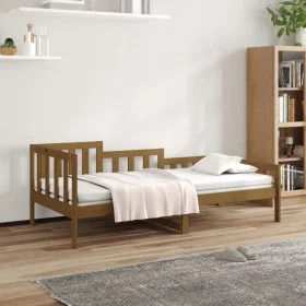Honey brown solid pine wood sofa bed 90x190 cm by vidaXL, Beds and slatted bases - Ref: Foro24-820734, Price: 111,63 €, Disco...