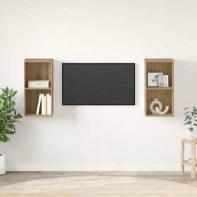 Conjunto de mueble de TV 2 pcs Roble artesanal 37 x 37 x 72 cm en Muebles TV | Comprar online en Foru.es