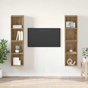 Conjunto de mueble de TV 4 pcs Roble artesanal 37 x 37 x 72 cm en Muebles TV | Comprar online en Foru.es