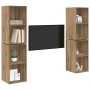 Conjunto de mueble de TV 4 pcs Roble artesanal 37 x 37 x 72 cm en Muebles TV | Comprar online en Foru.es