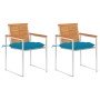 Sillas de jardín con cojines 2 uds madera maciza acacia y acero en Sillas de jardín | Comprar online en Foru.es