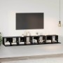 Conjunto de mueble de TV 4 pcs Roble Negro 60 x 30 x 30 cm en Muebles TV | Comprar online en Foru.es