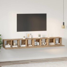 Conjunto de mueble de TV 4 pcs Roble artesanal 60 x 30 x 30 cm en Muebles TV | Comprar online en Foru.es