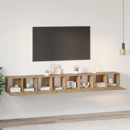 Conjunto de mueble de TV 4 pcs Roble artesanal 60 x 30 x 30 cm en Muebles TV | Comprar online en Foru.es