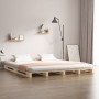Cama de palets madera maciza de pino King Size 150x200 cm de vidaXL, Camas y somieres - Ref: Foro24-821397, Precio: 138,70 €,...