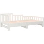Sofá cama extraíble madera maciza de pino blanco 2x(90x190) cm de vidaXL, Camas y somieres - Ref: Foro24-820747, Precio: 159,...