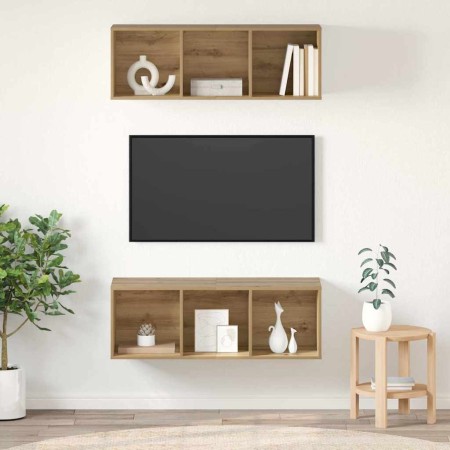 Conjunto de mueble de TV 2 pcs Roble artesanal 37 x 37 x 107 cm en Muebles TV | Comprar online en Foru.es
