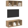 Conjunto de mueble de TV 2 pcs Roble artesanal 37 x 37 x 107 cm en Muebles TV | Comprar online en Foru.es