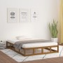 Estructura de cama doble madera maciza marrón miel 120x190 cm de vidaXL, Camas y somieres - Ref: Foro24-820834, Precio: 145,5...