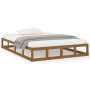 Estructura de cama doble madera maciza marrón miel 120x190 cm de vidaXL, Camas y somieres - Ref: Foro24-820834, Precio: 145,5...
