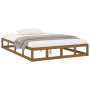 Estructura de cama doble madera maciza marrón miel 120x190 cm de vidaXL, Camas y somieres - Ref: Foro24-820834, Precio: 145,5...